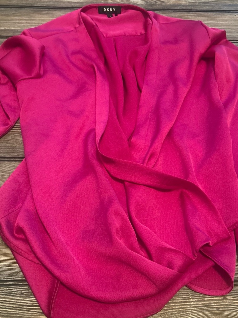 DKNY Hot Pink Silk-Like Blouse
